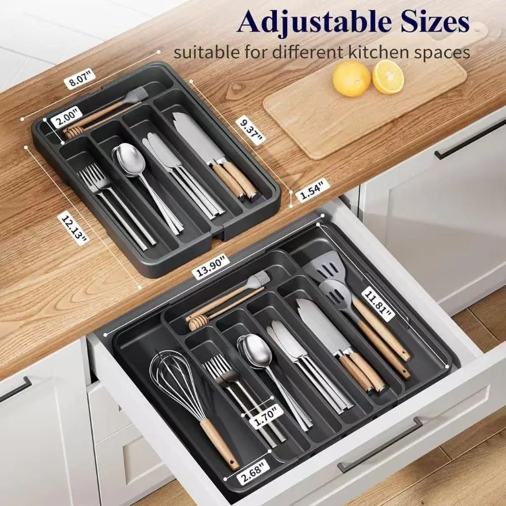 Expandable Cutlery Drawer Organizer | Kitchen Utensil Tray