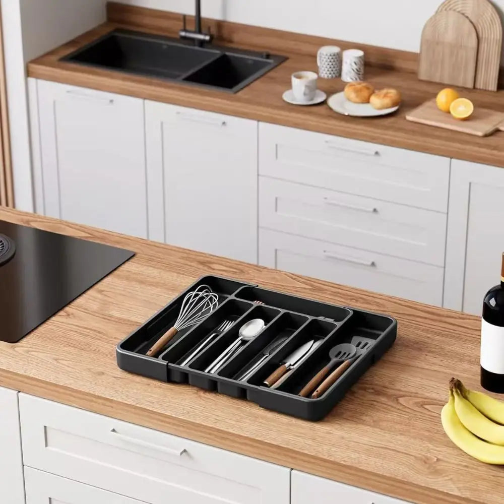 Expandable Cutlery Drawer Organizer | Kitchen Utensil Tray