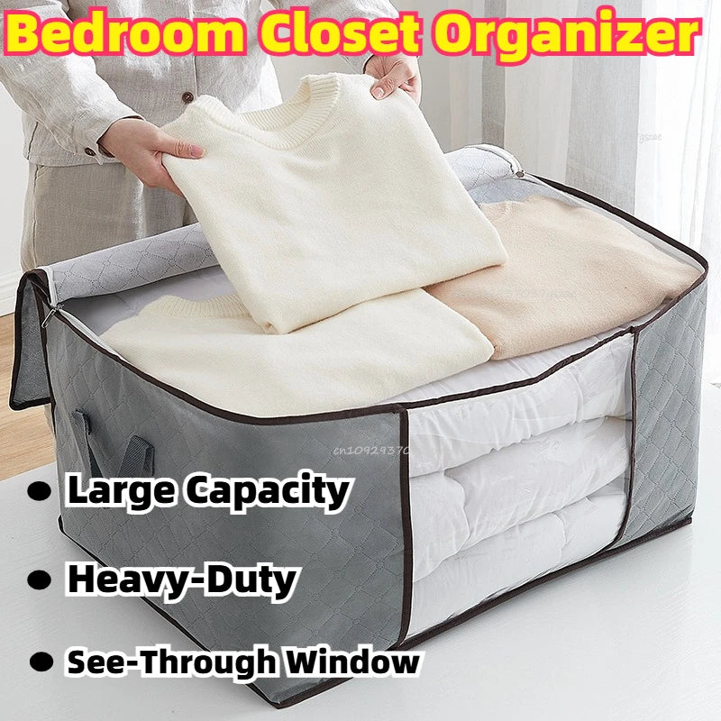 Under-Bed Clothes Storage Organizer Bag | Foldable & Dustproof