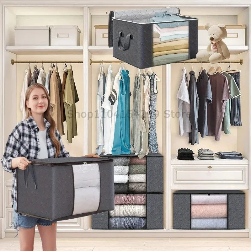 Under-Bed Clothes Storage Organizer Bag | Foldable & Dustproof