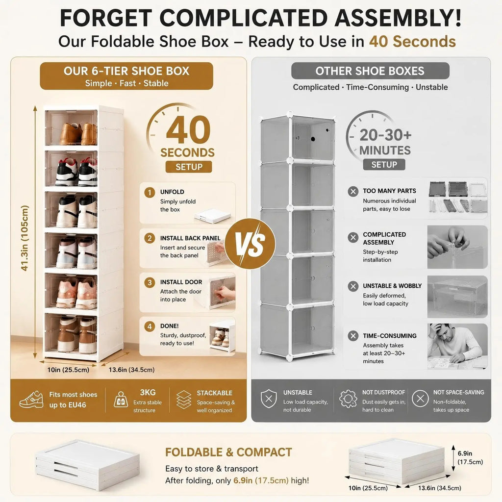 Stackable Dustproof High-top Cabinet Shoe Rack Shelf