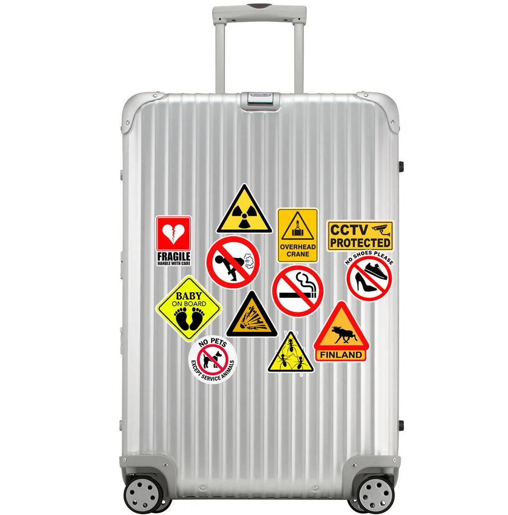 10/30/50 Pieces Warning Warning Signs Luggage Trolley Case Stickers