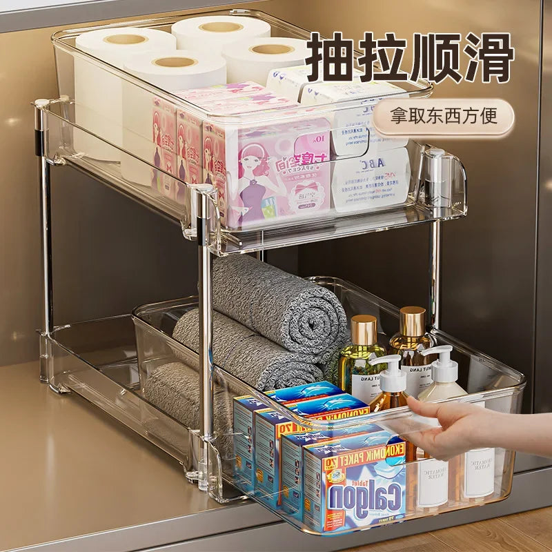 2-Tier Sliding Pull-Out Under Sink Organizer | Kitchen & Bathroom