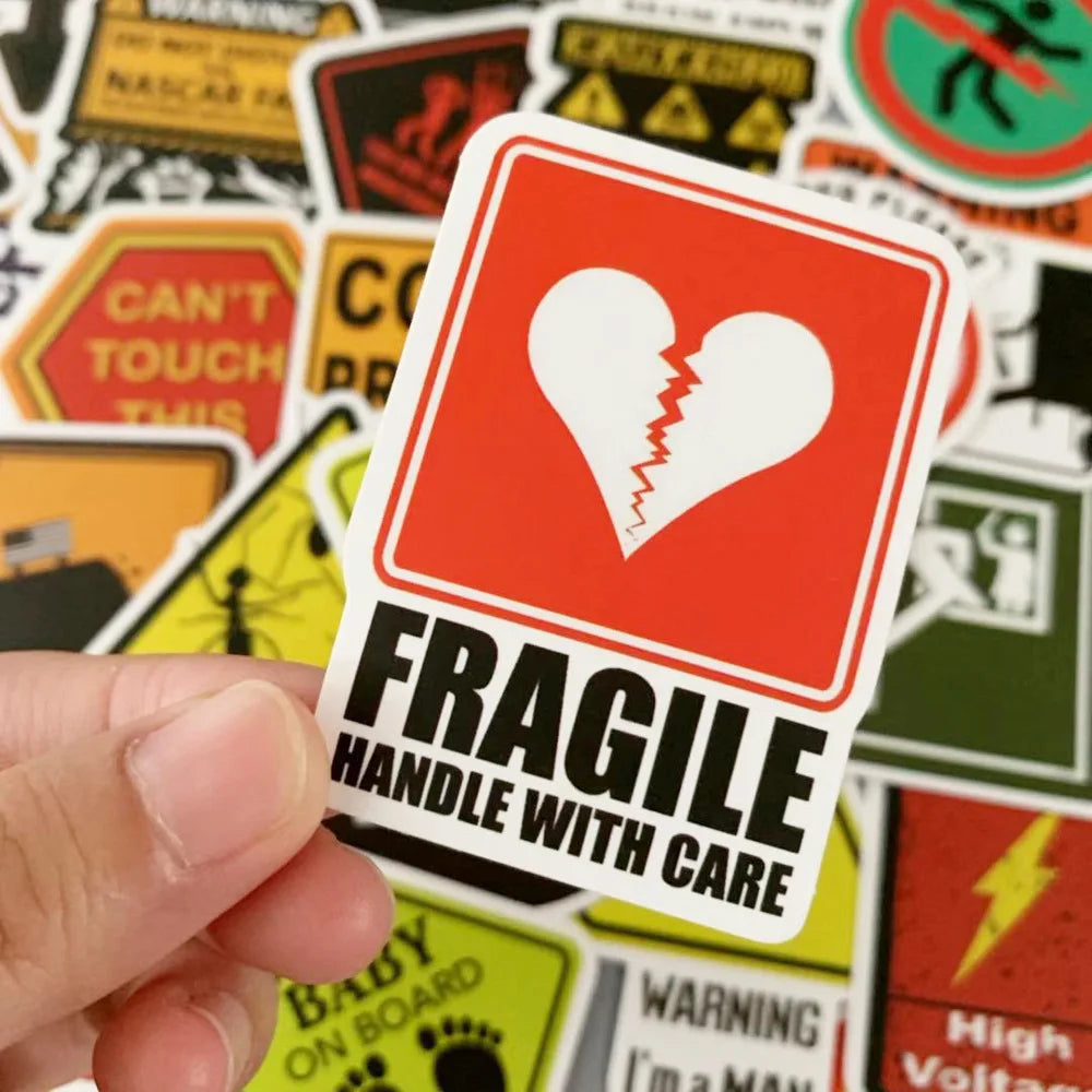 10/30/50 Pieces Warning Warning Signs Luggage Trolley Case Stickers