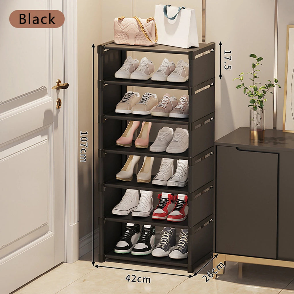 Narrow Multi-Tier Shoe Rack for Entryway & Small Spaces