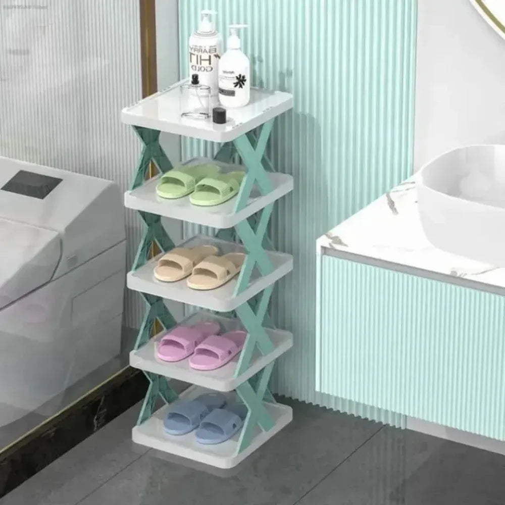 X-Shaped Folding Shoe Rack | Multi-Layer Detachable Organizer
