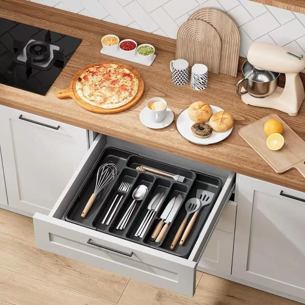 Expandable Cutlery Drawer Organizer | Kitchen Utensil Tray