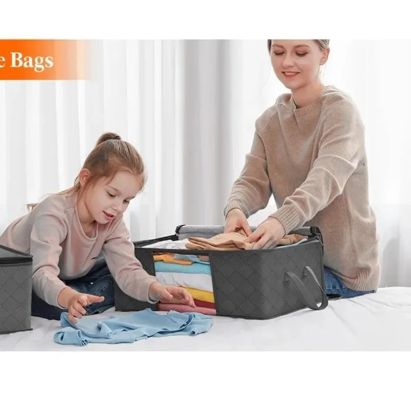 Under-Bed Clothes Storage Organizer Bag | Foldable & Dustproof