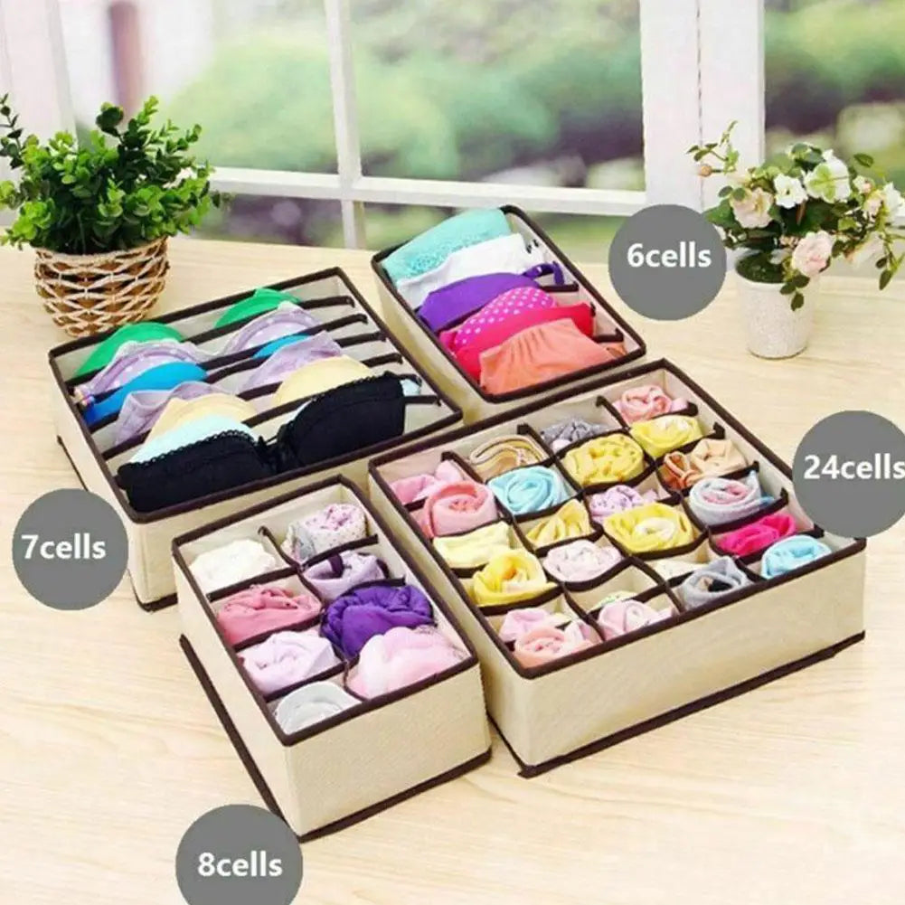 Fabric Drawer Dividers for Socks, Underwear & Bras | 6/7/8/24 Grids