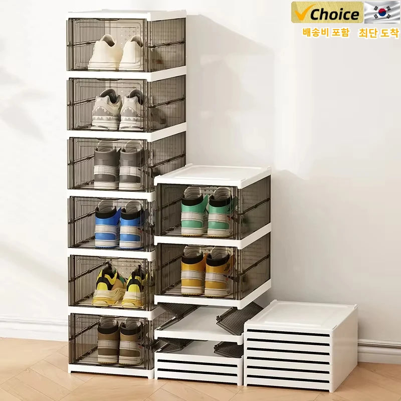 Transparent Thickened Plastic Bins Shoe Organizer Cabinet Organizers