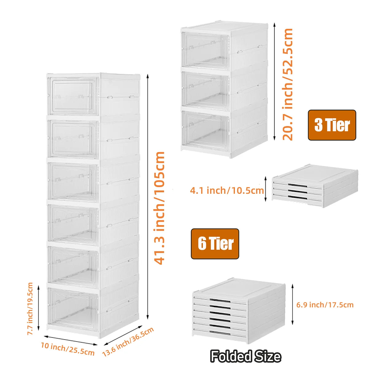 Shoe Box Rack Cabinet for Closet Dorm Apartment