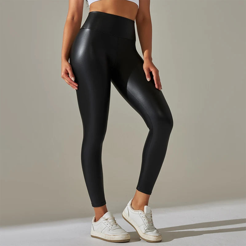 High Waisted Tight and Sexy PU Leather Pants for Women