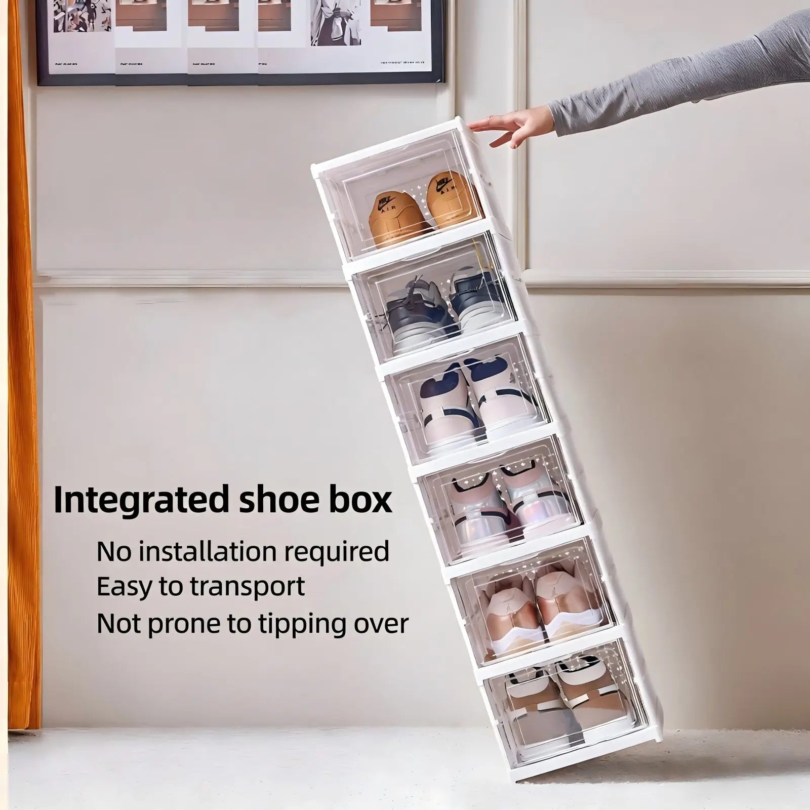 Shoe Box Rack Cabinet for Closet Dorm Apartment