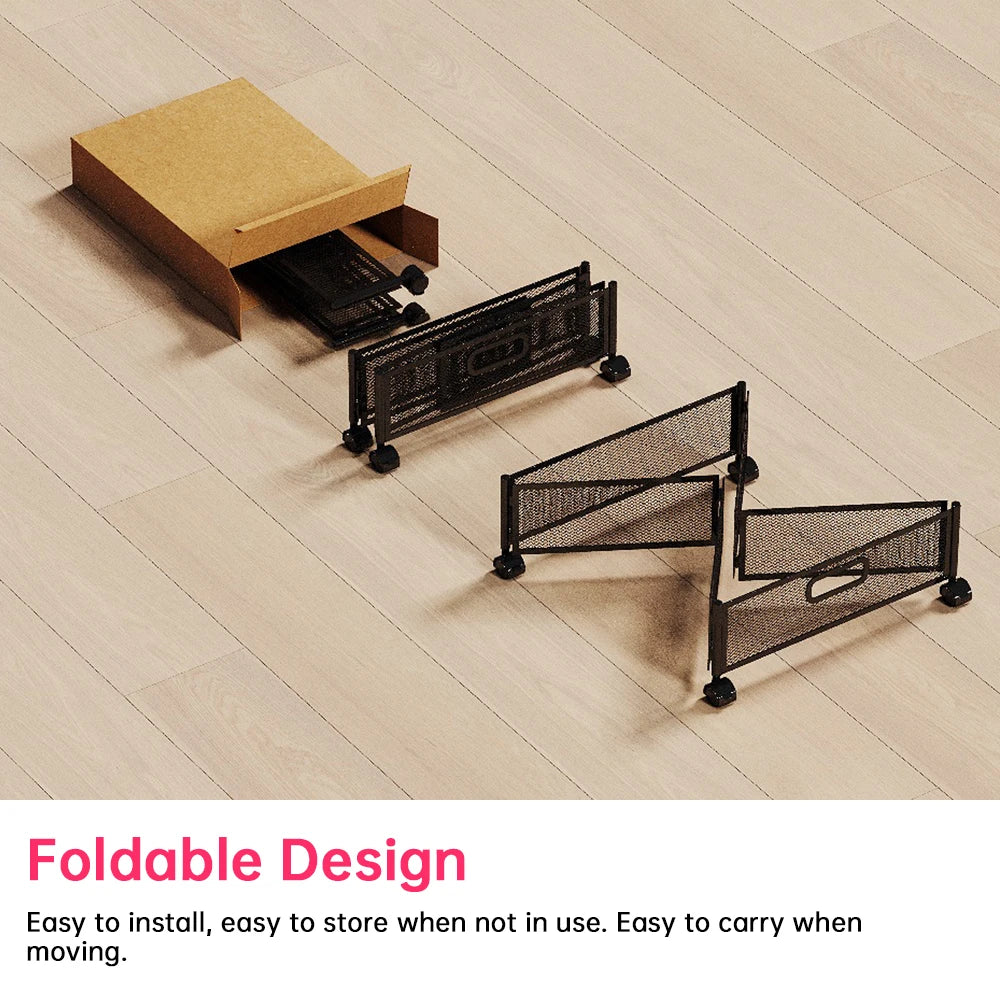 Foldable Under Bed Storage Container with Wheels