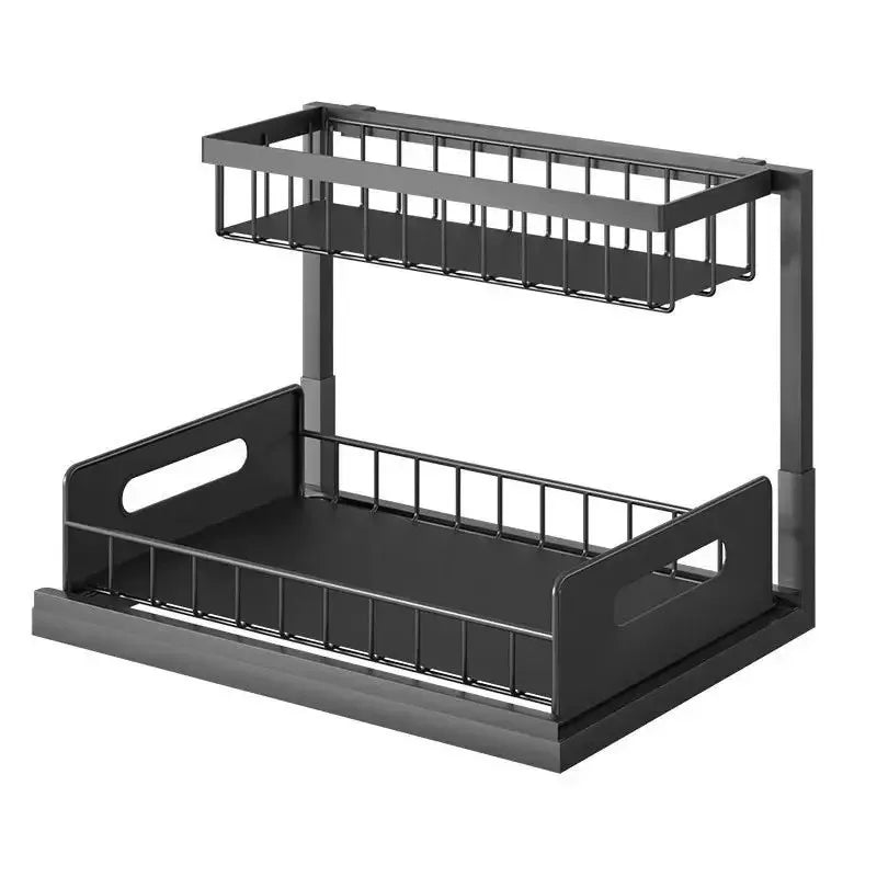 Metal Pull-Out Under Sink Organizer with Sliding Drawer