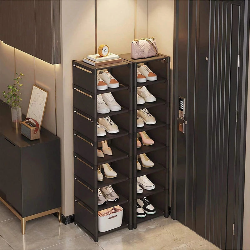 Narrow Multi-Tier Shoe Rack for Entryway & Small Spaces