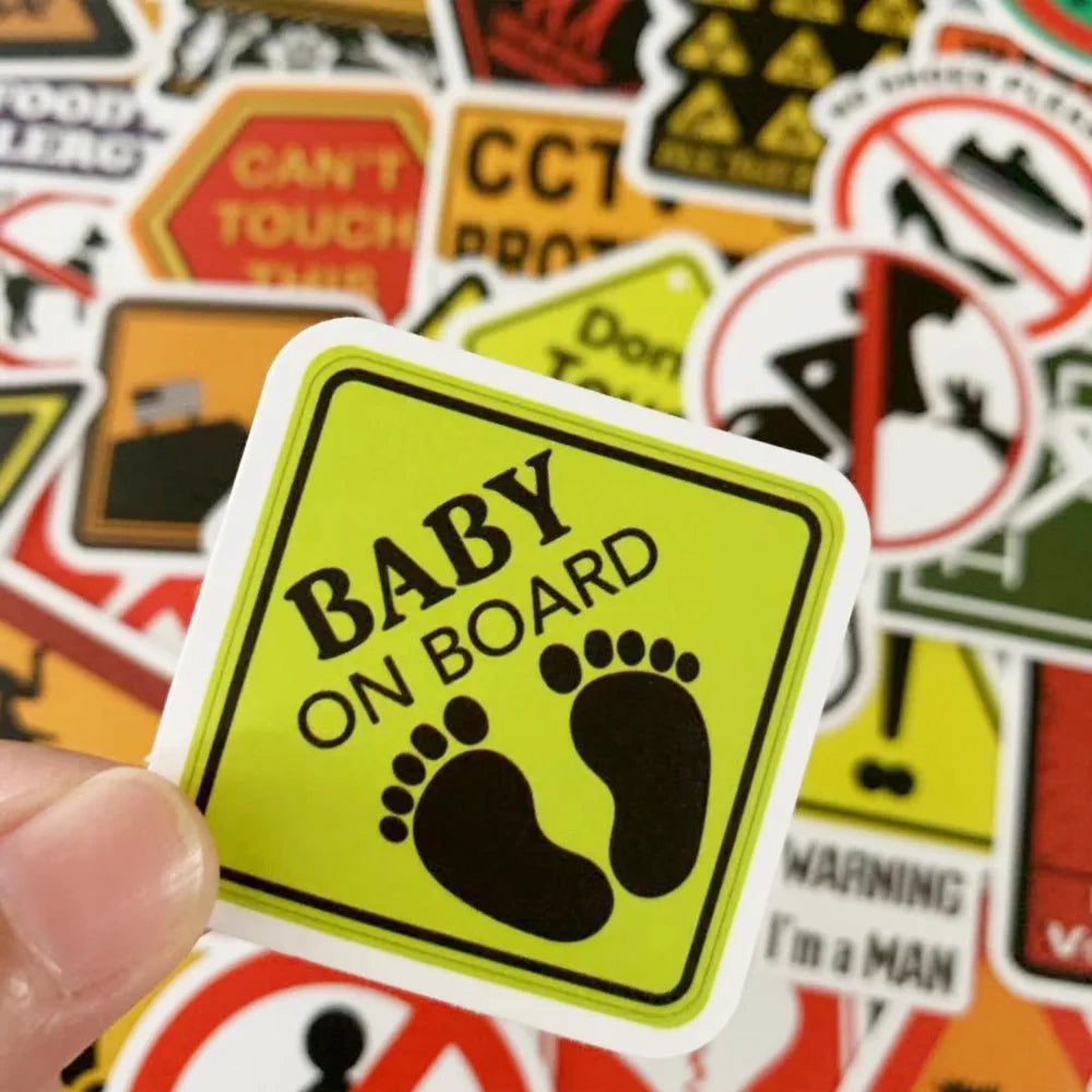 10/30/50 Pieces Warning Warning Signs Luggage Trolley Case Stickers