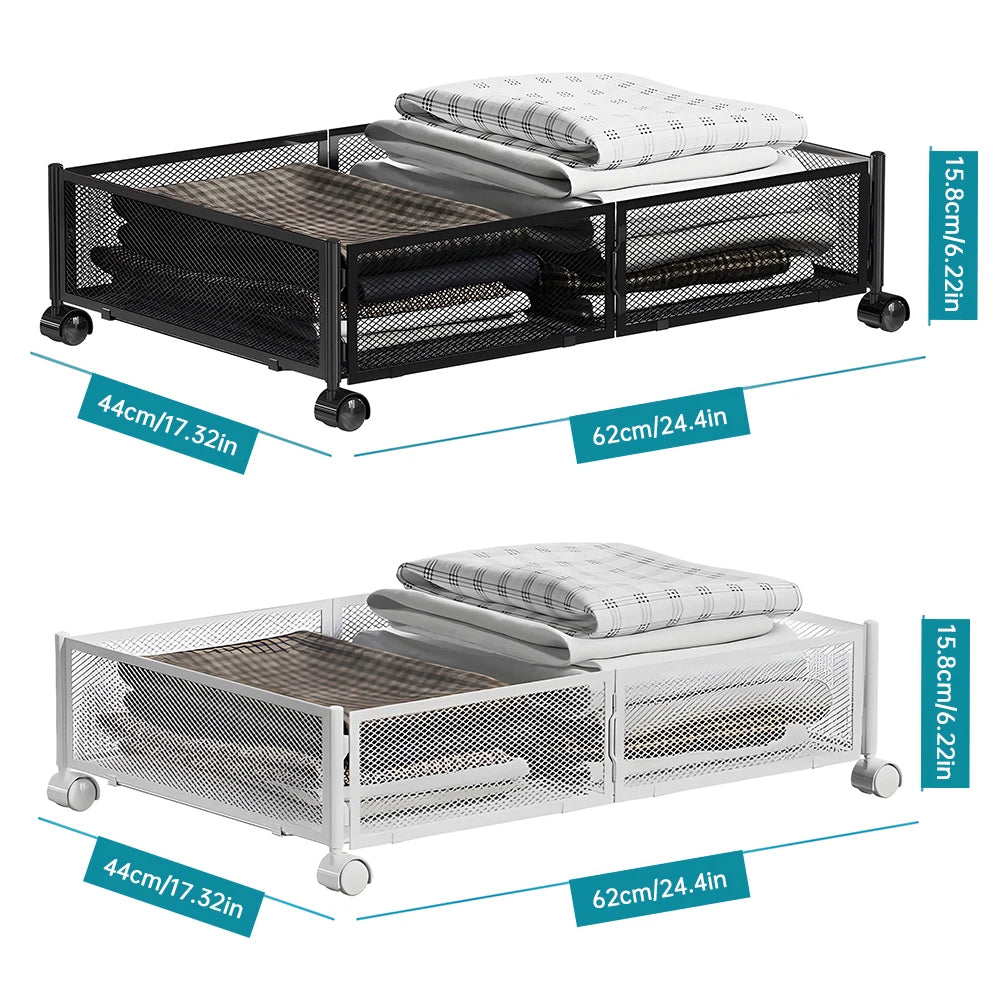Foldable Under Bed Storage Container with Wheels