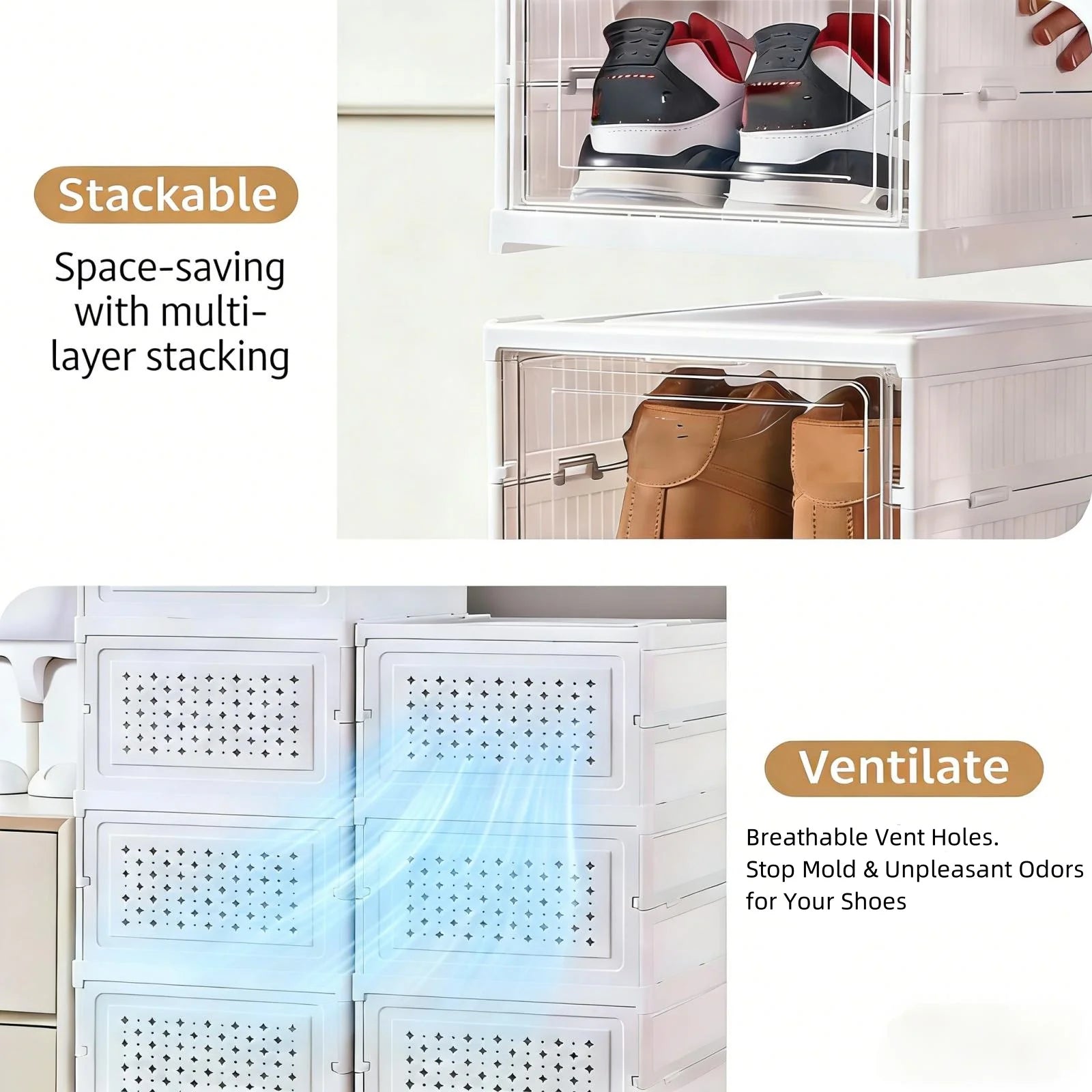 Shoe Box Rack Cabinet for Closet Dorm Apartment