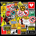 10/30/50 Pieces Warning Warning Signs Luggage Trolley Case Stickers