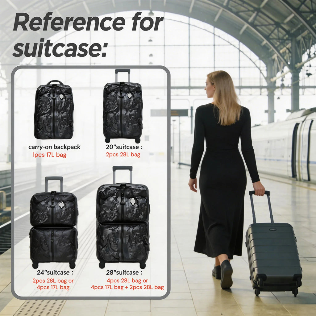 Vacuum Storage Bags for Travel | Foldable Space-Saver Packing Bags