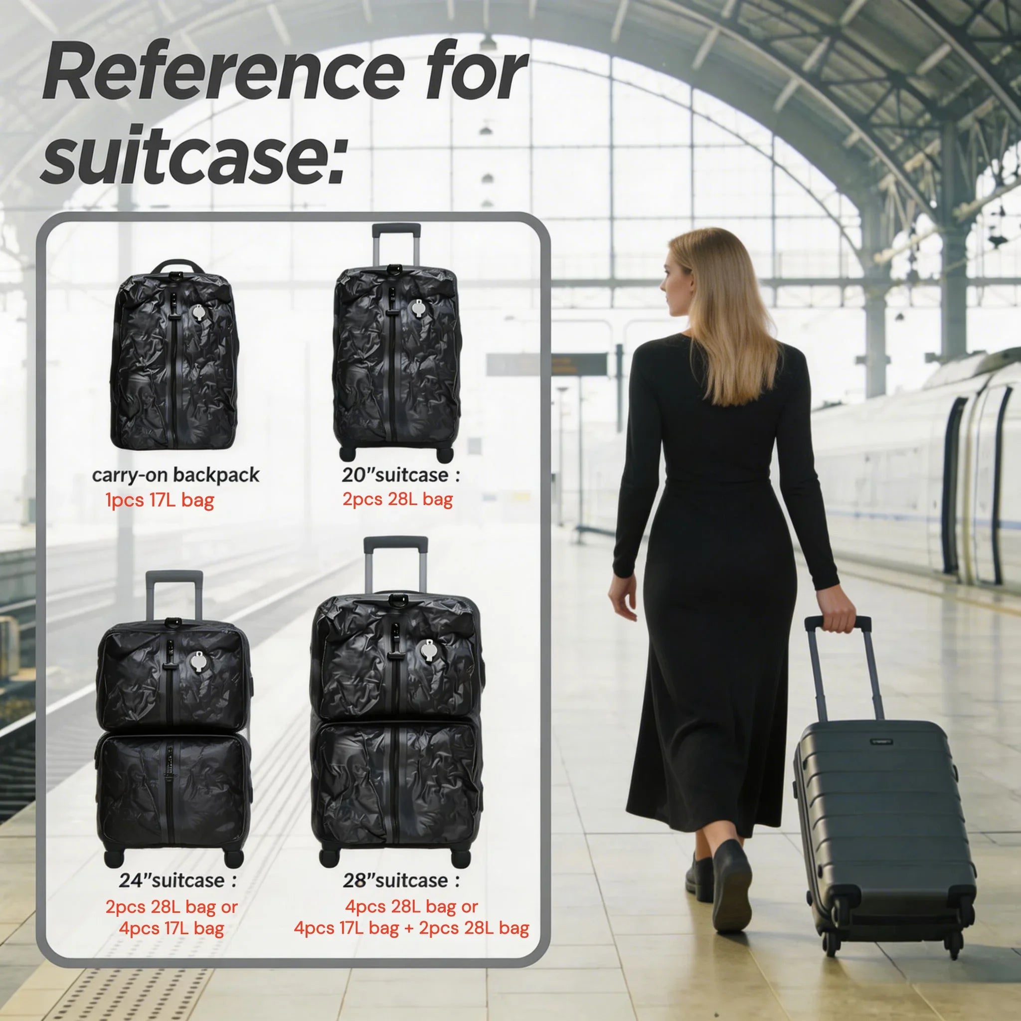 Vacuum Storage Bags for Travel | Foldable Space-Saver Packing Bags