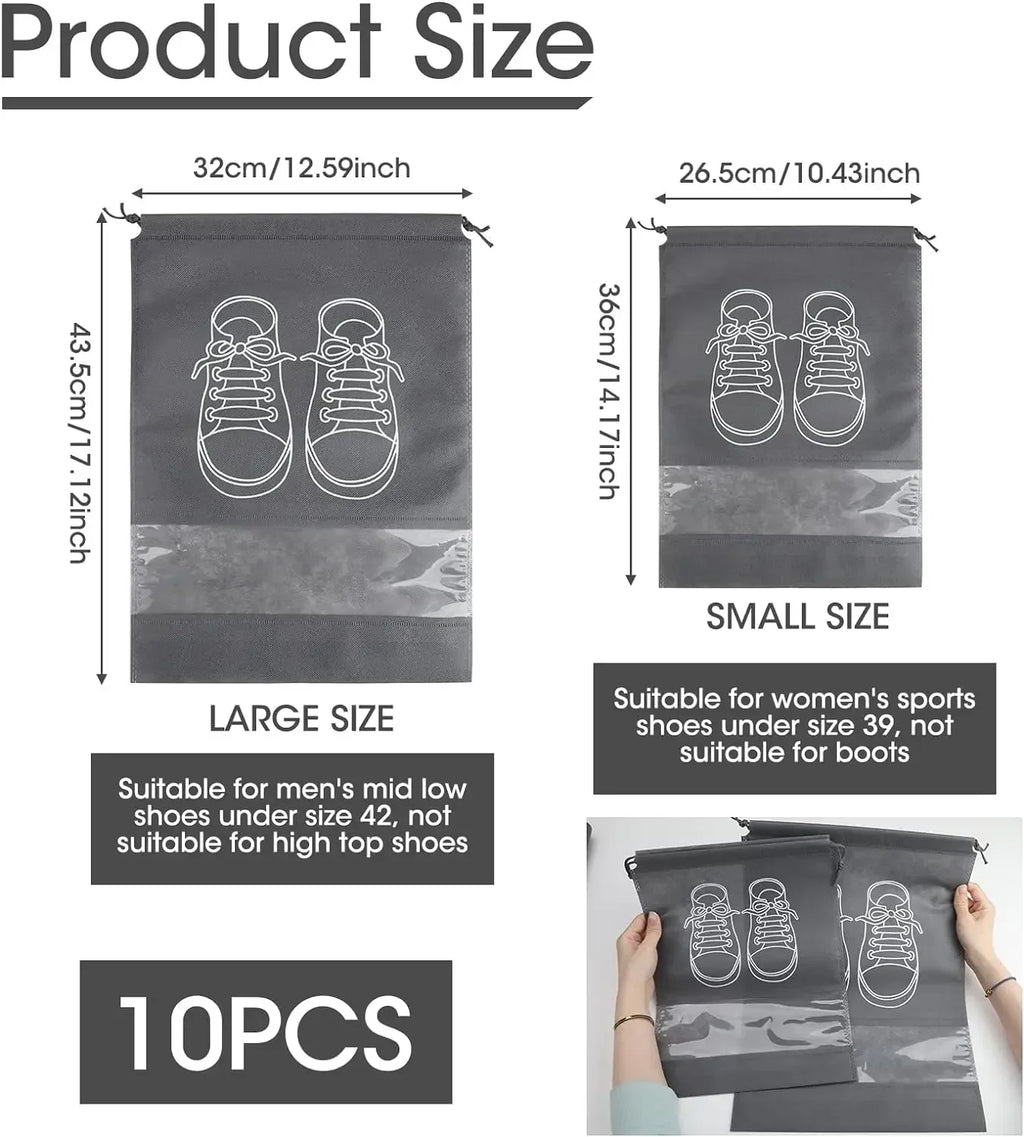 5/10PCS Shoes Storage Organizer Bags Non-Woven Shoe Dust Bags