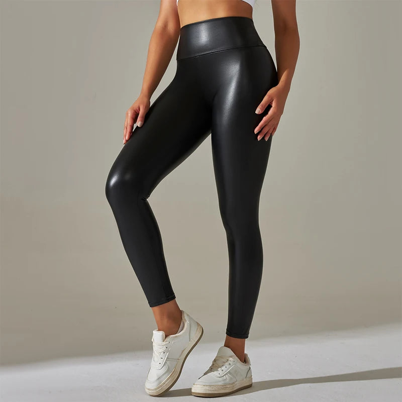 High Waisted Tight and Sexy PU Leather Pants for Women