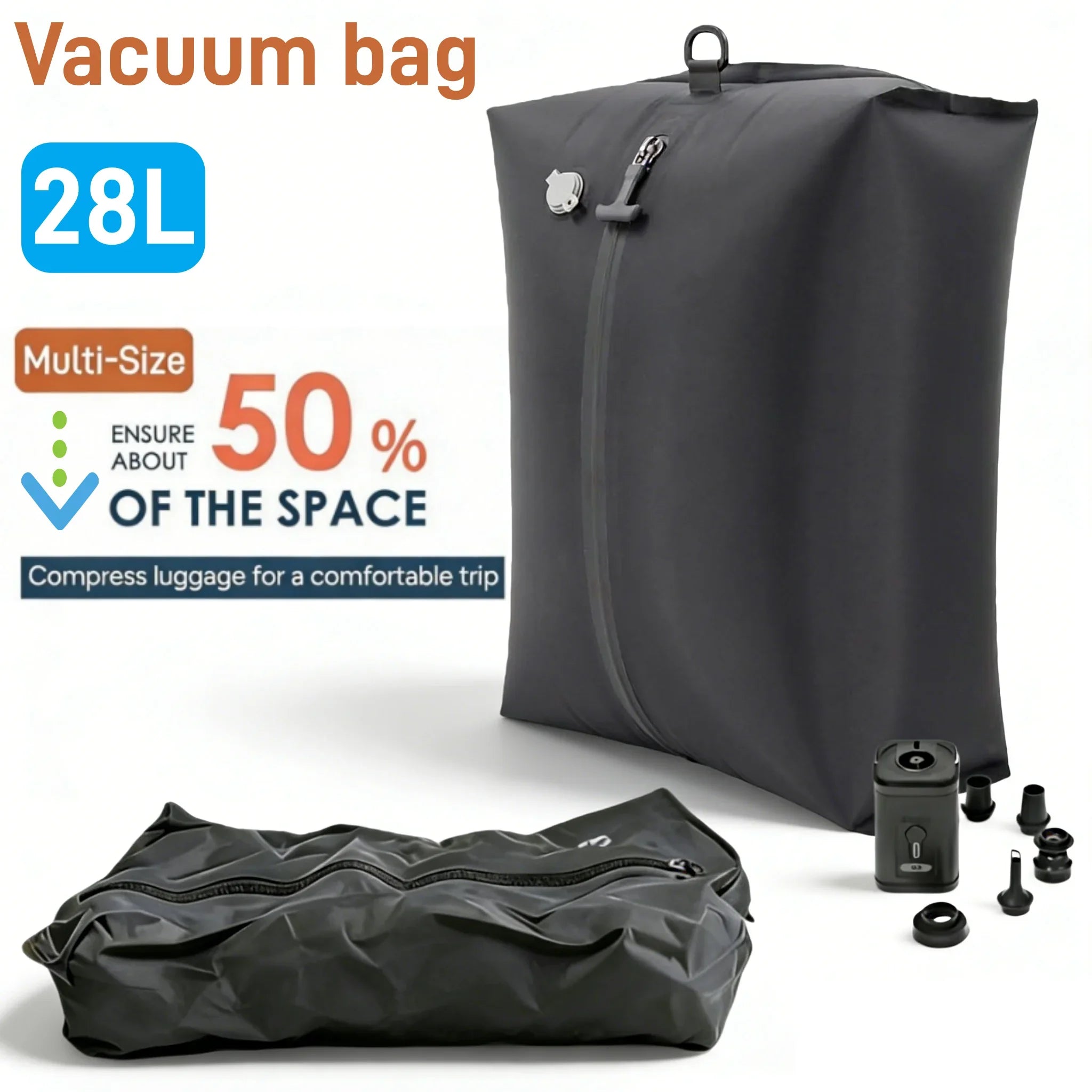 Vacuum Storage Bags for Travel | Foldable Space-Saver Packing Bags