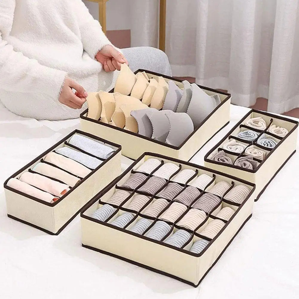 Fabric Drawer Dividers for Socks, Underwear & Bras | 6/7/8/24 Grids