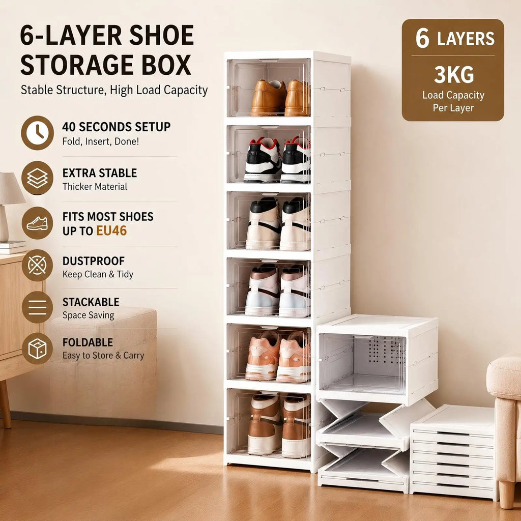 Stackable Dustproof High-top Cabinet Shoe Rack Shelf