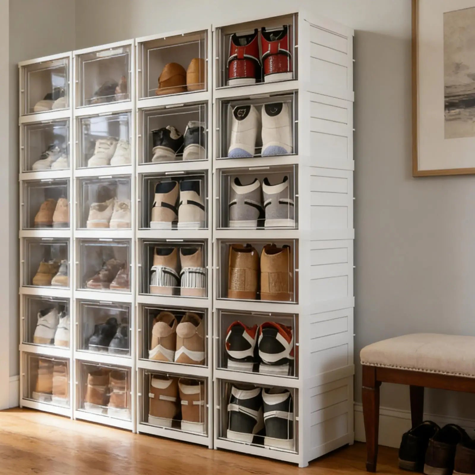 Shoe Box Rack Cabinet for Closet Dorm Apartment