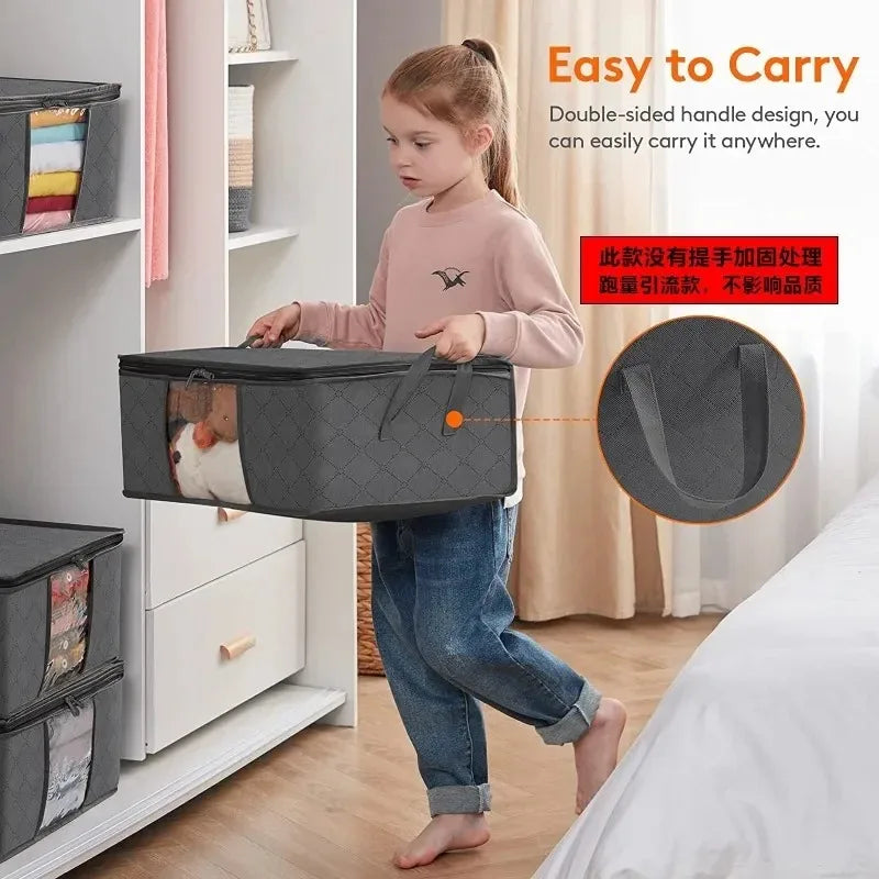 Under-Bed Clothes Storage Organizer Bag | Foldable & Dustproof