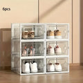 Clear Stackable Shoe Storage Boxes | Foldable Closet Organizer 6/12 Pack