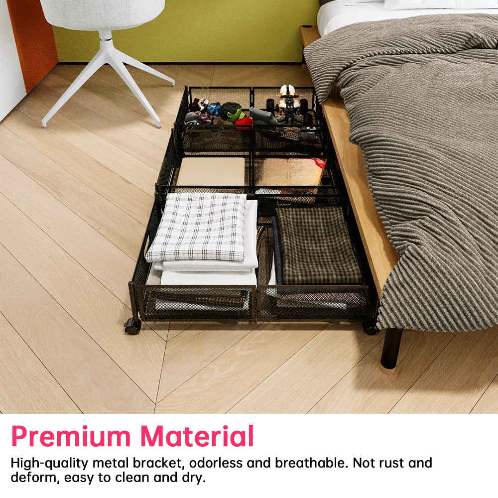 Foldable Under Bed Storage Container with Wheels