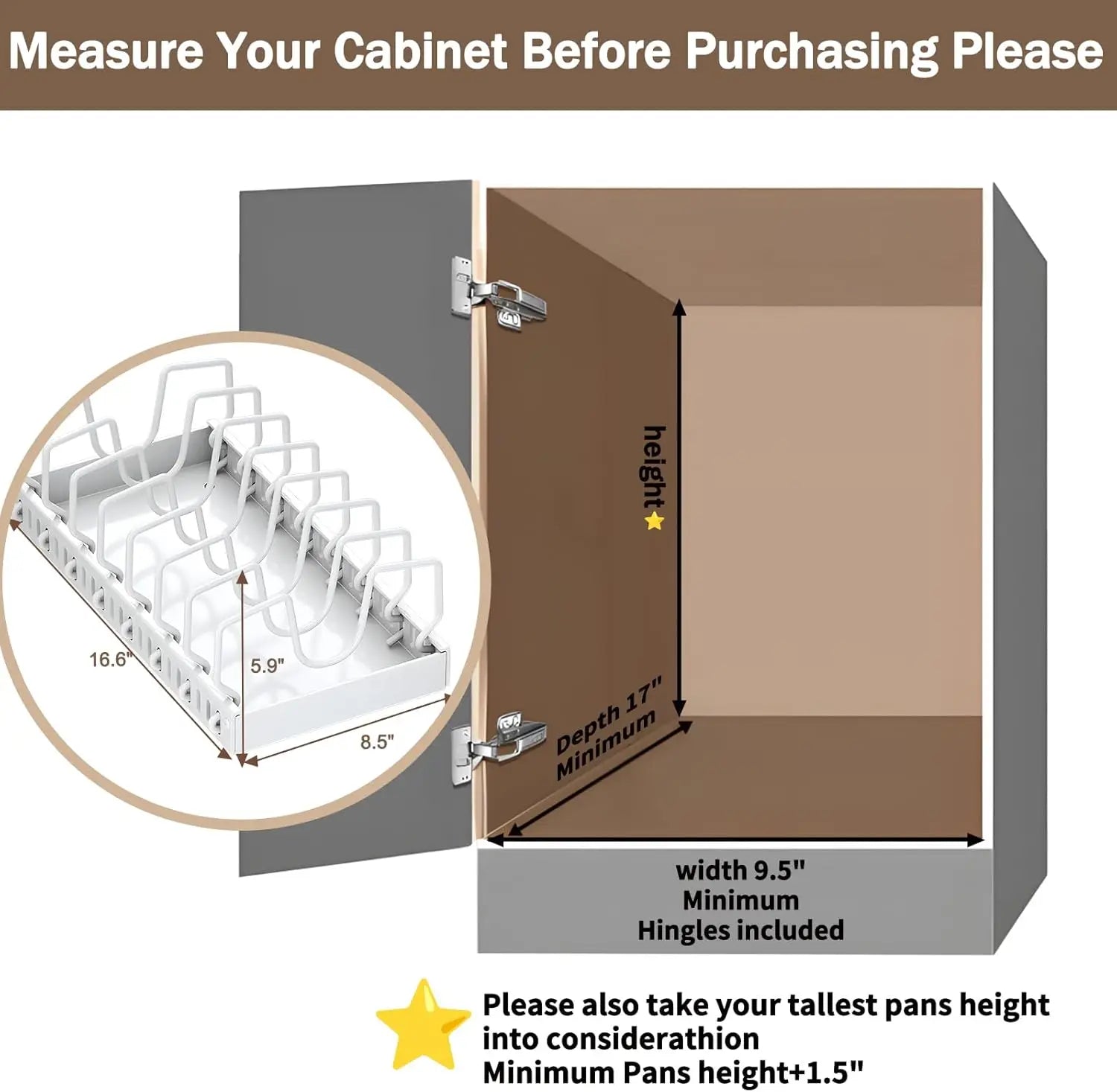 Pull-Out Under-Cabinet Pots & Pans Organizer | Adjustable Dividers