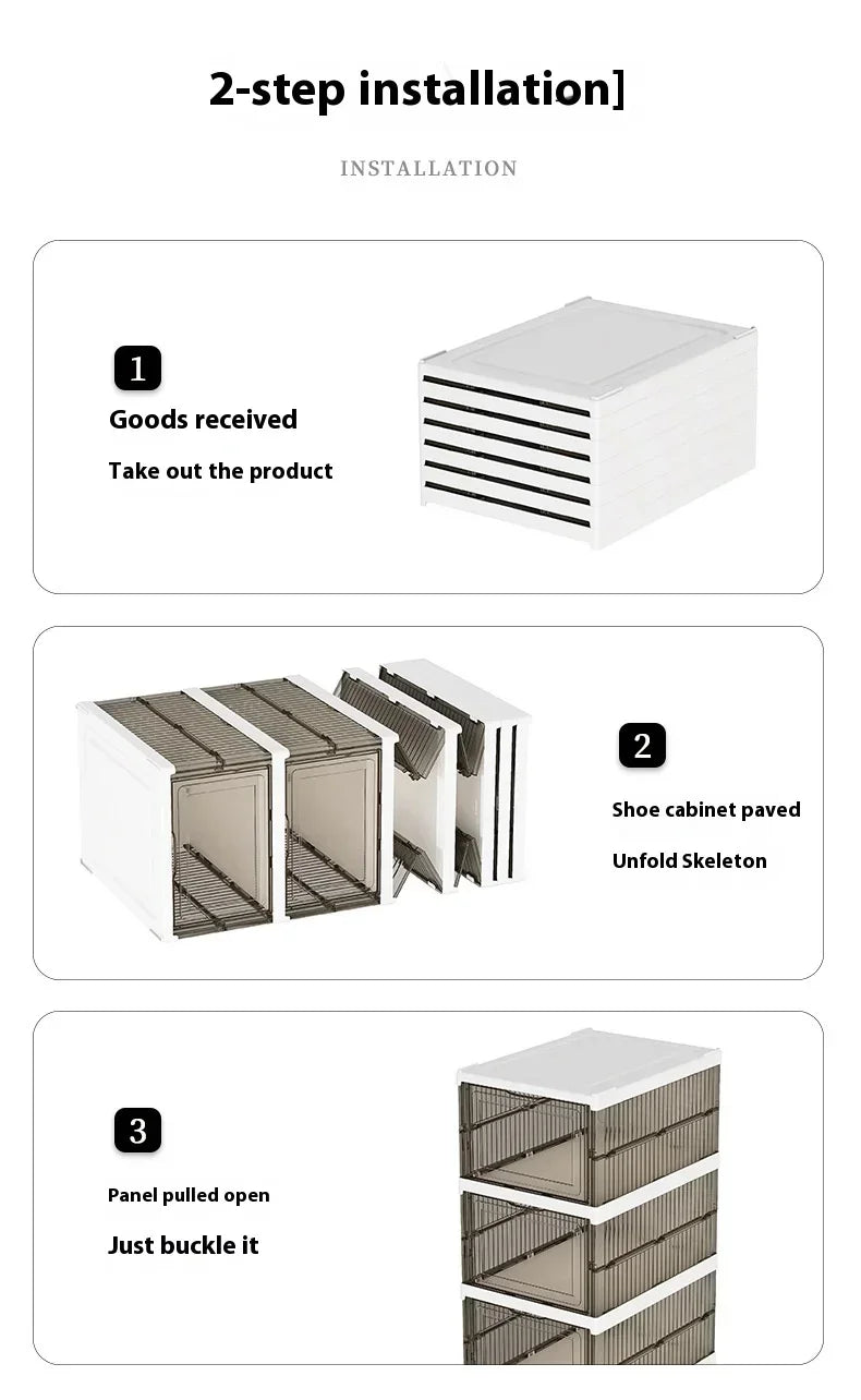 Transparent Thickened Plastic Bins Shoe Organizer Cabinet Organizers