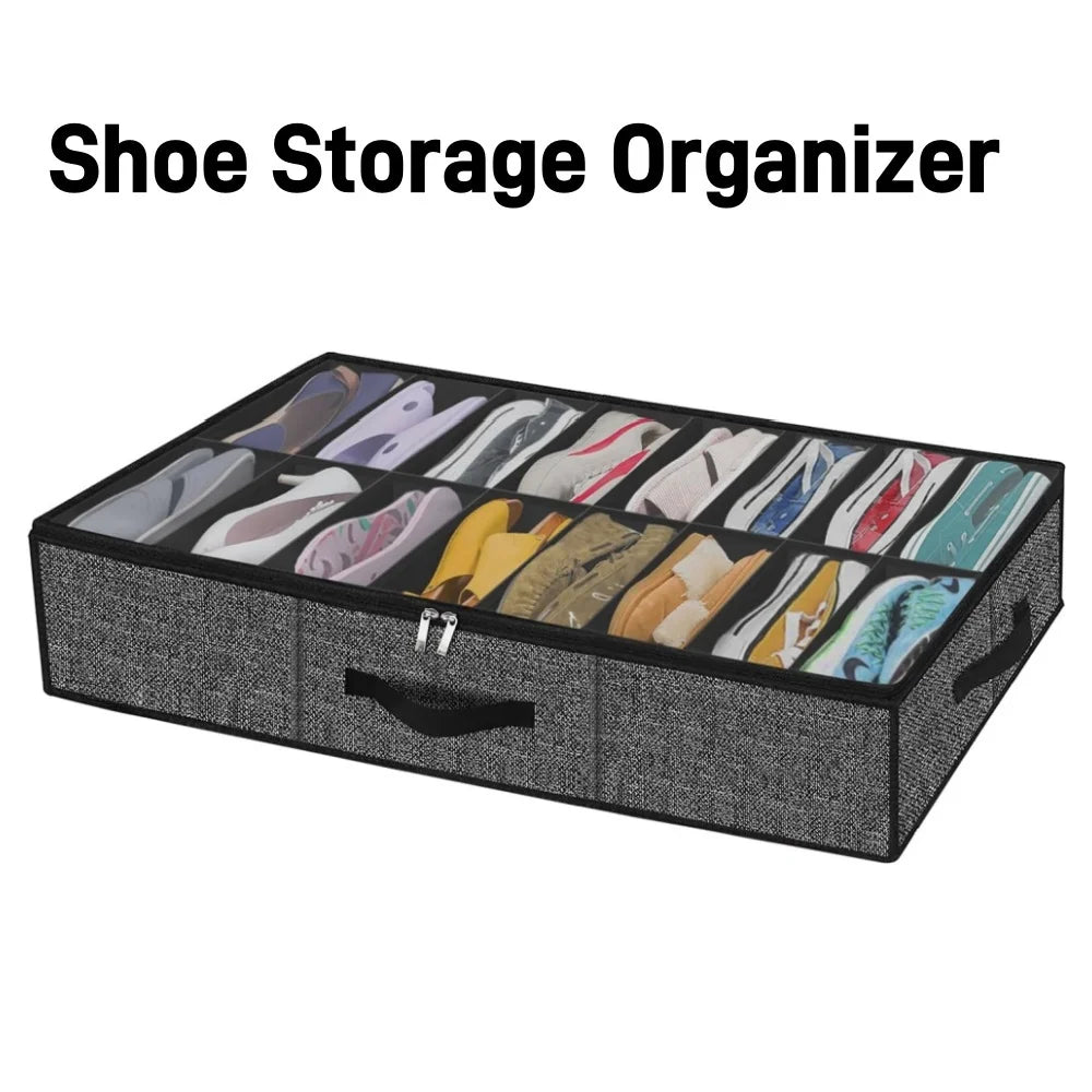 Under-Bed Shoe Storage Organizer | Fits 12 Pairs