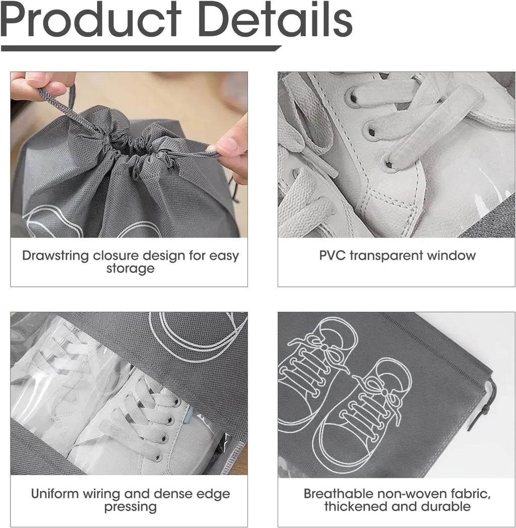 5/10PCS Shoes Storage Organizer Bags Non-Woven Shoe Dust Bags