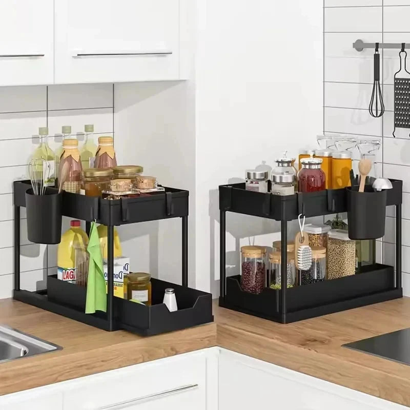 2-Tier Pull-Out Under Sink Organizer | Kitchen & Bathroom Storage