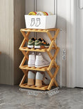 Foldable Bamboo Shoe Rack | Slim Space-Saving Entryway Shelf