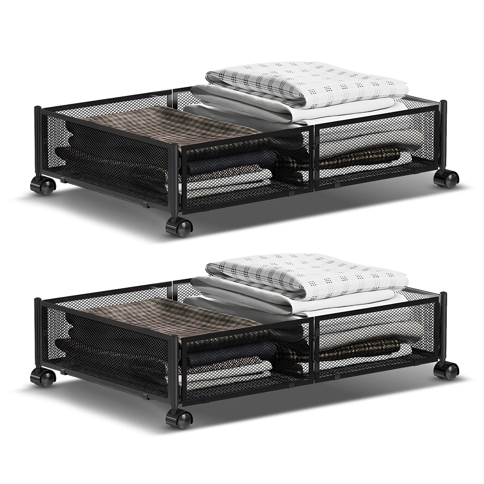 Foldable Under Bed Storage Container with Wheels
