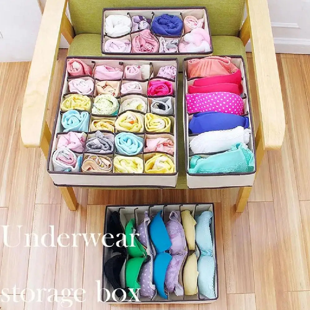Fabric Drawer Dividers for Socks, Underwear & Bras | 6/7/8/24 Grids