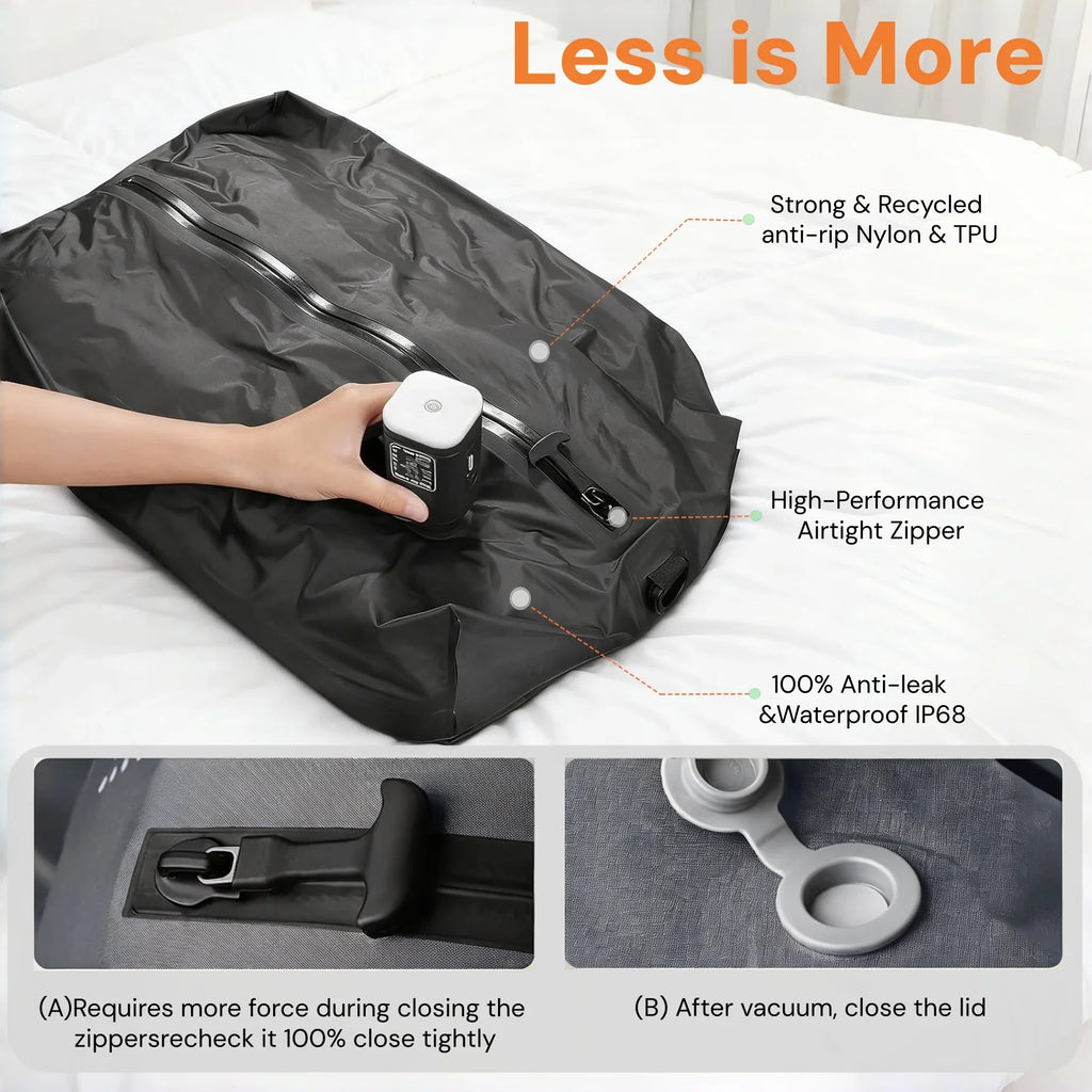 Vacuum Storage Bags for Travel | Foldable Space-Saver Packing Bags