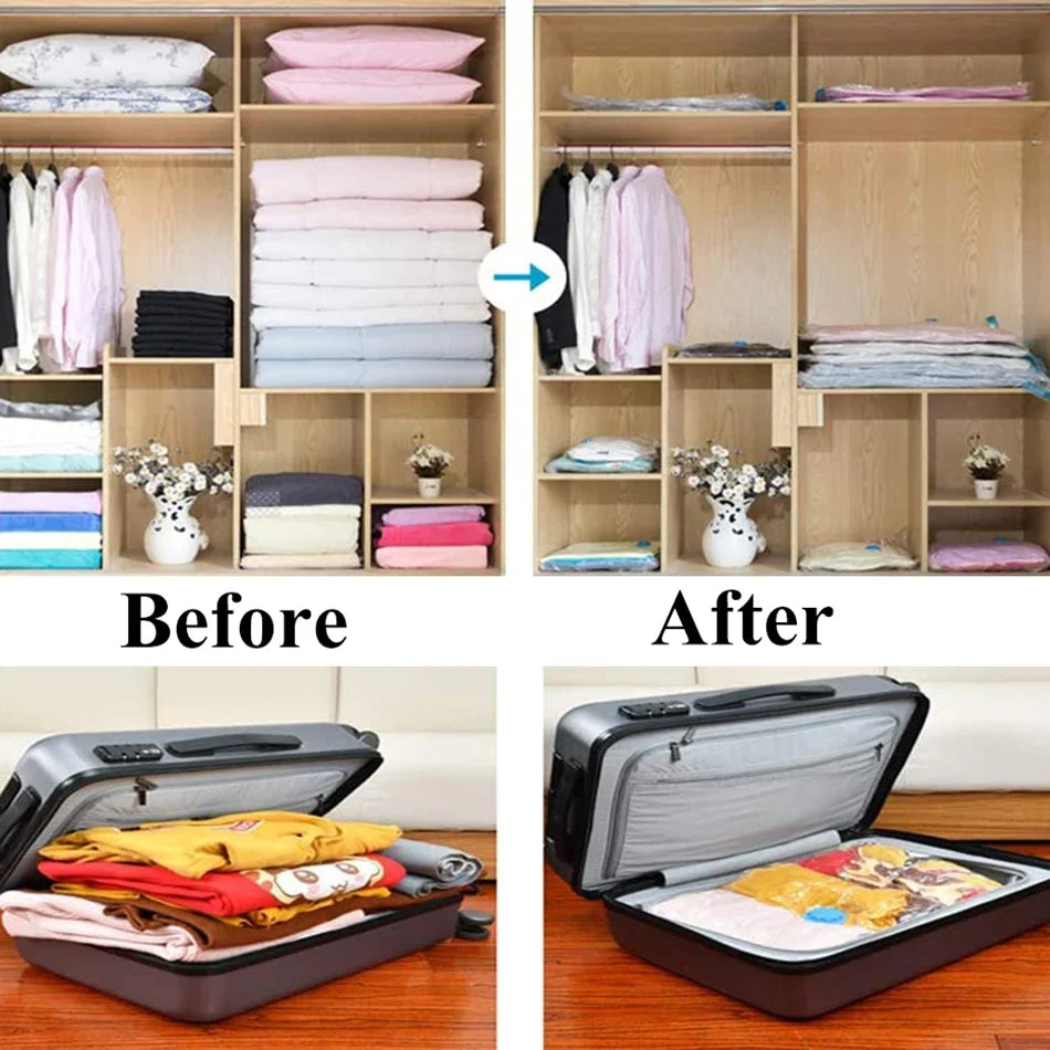 Vacuum Storage Bags | Space Saver for Clothes, Pillows & Bedding